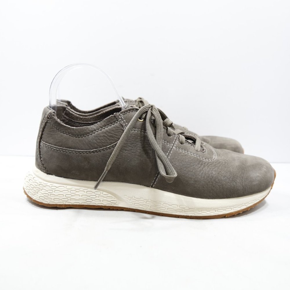 L. L. Bean Stone Coast Gray Leather Comfort Sneakers - 8.5M - Picture 3 of 7